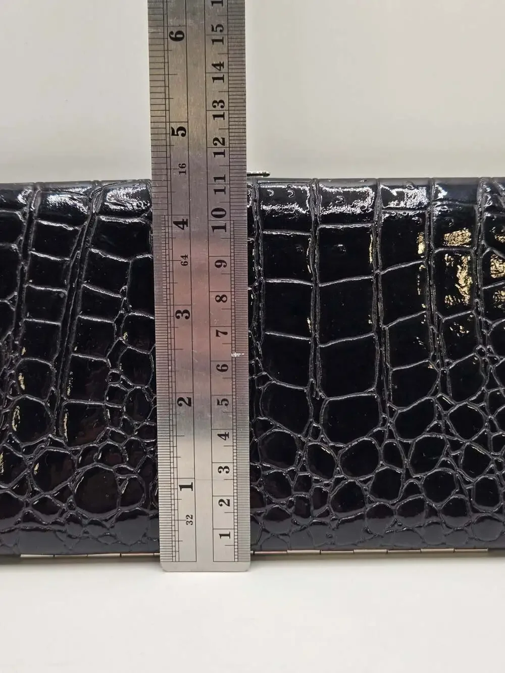 Paige Products Black Faux Crocodile Embossed Hard Shell Jewelry Travel Organizer